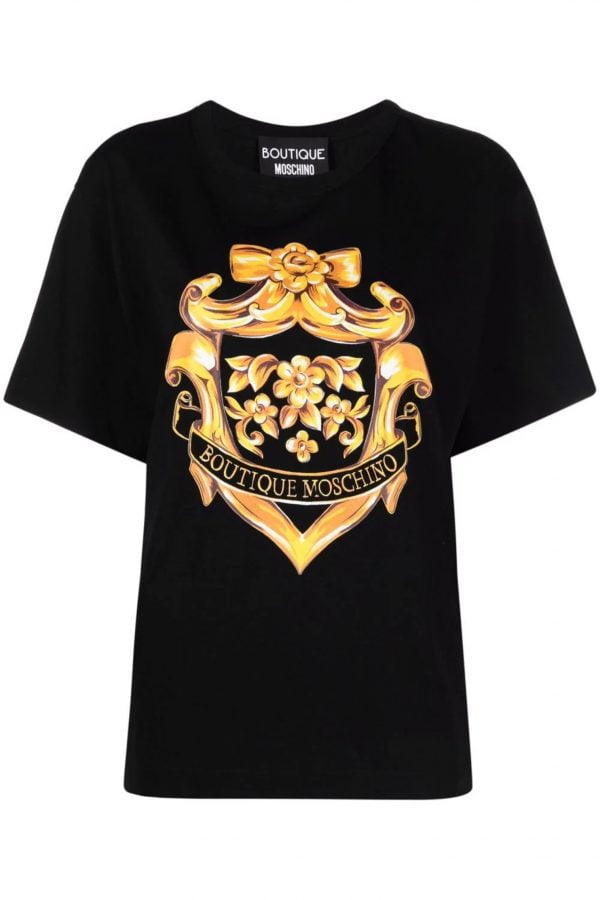 Baroque-print T-shirt Black