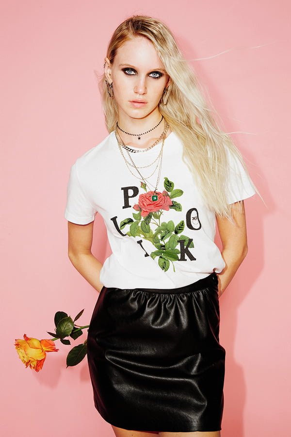 T-Shirt With Rose Print